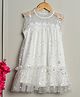 PURPLE UNITED KIDS Net Sleeveless Foil Polka Dots Printed Dress - White