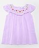 Nauti Nati Cotton Cap Sleeves Floral Embroidered Dress  - Purple