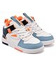 Asian Colour Blocked Sneakers - White Sky Blue & Orange