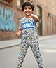 Nap Chief Cotton Marvel Avengers Comic Printed Half Sleeves Relaxed Fit T-shirt and Pyjama Set - Light Grey