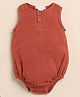 Cot & Candy Muslin Sleeveless Solid Onesie - Picante