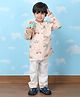 Polka Tots Cotton Woven Full Sleeves Car Printed Night Suit Set - Brown