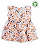 The Boo Boo Club 100% Cotton Muslin Sleeveless Oranges Printed Dress - White