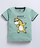 FUN A2Z Soft Cotton Sinker Half Sleeves Dabbing Giraffe Printed Tee - Olive Green