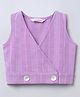 Taffykids Sleeveless Checked Wrap Style Crop Top - Purple