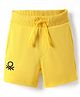UCB Knit Knee Length Solid Shorts With Ribbed Waist - Yellow