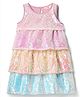 Primo Gino Woven Sleeveless Layered Party Dress with Sequin Detailing - Pink