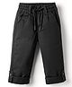 Ruff Cotton Woven Full Length Solid Colour Trouser - Black