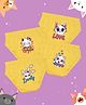 NUSYL Cotton Pack Of 4 Cat & Bunny Printed Panties - Yellow