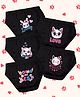 NUSYL Cotton Pack Of 5 Cat Printed Panties - Black