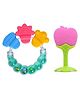 numum Fruit Shape Teether and Ring Teether for Infants - (Pink fruit teether, green ring teether) (Color and design may vary)