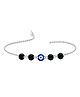 Darshraj Jewels Handmade 925 Sterling Silver Nazariya Anklet Adjustable Lightweight Silver Nazariya with Beads & Evil Eye & Silver Chain - Black