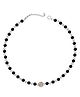 Darshraj Jewels Handmade 925 Sterling Silver Nazariya Bracelet Adjustable Lightweight Bracelet with White OM Beads- Black