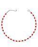 Darshraj Jewels Handmade Double Looping 925 Sterling Silver Nazariya Bracelet Adjustable Lightweight Bracelet Handmade Silver Nazariya with Beads- Red