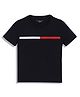 Tommy Hilfiger Cotton Knit Half Sleeves Solid Color T-Shirt - Navy Blue