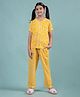 tweeny mini 100% Pure Rayon Woven Half Sleeves Floral Printed Coordinated Night Suit Set - Yellow