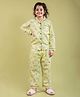 tweeny mini 100% Pure Cotton Woven Full Sleeves Baby Animal Printed Coordinating Night Suit Set - Yellow