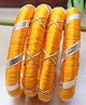 Kamule Silk Set Of 2 Thread & Gota Patti Lace Embellished Bangles - Yellow