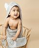 A Toddler Thing Cotton Knit Elephant Designed Hooded Towel - Grey