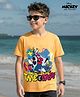 Ollington St. Disney Half Sleeves T-Shirt with Mickey & Friends Graphics - Orange