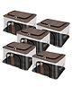 Storite 5 Pack Nylon 33 L PVC Transparent Moisture Proof Storage box for Clothes Closet Wardrobe Organizer for Clothes Saree Bags with Carry Handle - (Brown, 44 x 31 x 24 cm)