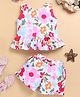 TOONYPORT Cotton Sleeveless Floral Printed Coordinating Top & Shorts Set - Multi Colour