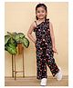 Junitos Sleeveless Floral Printed Jumpsuit - Black