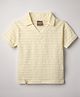 Little Kangaroos Cotton Knitted Half Sleeves Polo T-Shirt - Cream