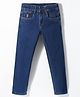 US Polo Assn Cotton Knit Full Length Solid Colour Jeans - Blue