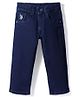 US Polo Assn Cotton Knit Full Length Solid Coloured Jeans - Navy Blue