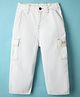 US Polo Assn Cotton Knit Full Length Solid Coloured Jeans-White