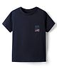 US Polo Assn Cotton Knit Half Sleeves T-Shirt With Brand Logo Print - Navy Blue