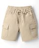 Ruff Cotton Woven Above Knee Length Solid Coloured Bermuda Short With Side Pockets - Beige