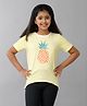 Under Fourteen Only Cotton Pineapple Printed & Striped Tee - Yellow