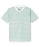 Funkrafts Premium Knitted Cotton Half Sleeves Striped Tee - Green