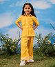 Vastramay Silk Blend Half Sleeves Frill Detailed Shirt & Pant Set - Mustard