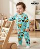 Babyoye Disney Single Jersey Knit Full Sleeves Co-ords Night Suit with Mickey Mouse & Family Graphics - Sea Green
