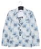 CAVIO Cotton Blend Woven Abstract Printed Blazer With Half Sleeves Tee - Sky Blue
