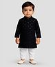 JBN Creation Rayon Full Sleeves Threadwork Embroidered Sequins Embellished Kurta Pyjama Set - Black