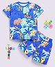 DEAR TO DAD Pure Cotton Half Sleeves Tropical Theme Printed Coordinating Tee With Shorts Set - Multi Colour