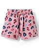 Ollypop Sinker Knit Knee Length Shorts With Leopard Print - Pink