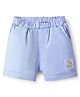Ollypop Sinker Woven Knee Length Solid Coloured Shorts With Text Patch - Light Blue