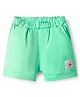 Ollypop Sinker Woven Knee Length Solid Coloured Shorts With Beach Theme Patch - Light Green