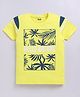 Kidcity Soft Cotton Sinker Half Sleeves Tropical Theme Printed Tee - Lemon