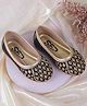 SHOES FOR JUNIORS Chevron Embroidered & Sequins Embellished Ballerinas - Gold