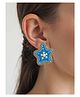 Digital Dress Room Colourful Beaded Earrings Starfish Design Stylish Fashion Jewellery Fancy Stud Earrings - Multicolor