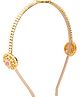 Aye Candy Pearl Embellished Mathapatti Kundan Hair Band - Pink