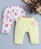 BUMZEE Cotton Knit Full Length Diaper Pant With Tropical Theme Print Pack Of 2 - White & Yellow