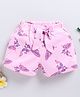 Biskid Cotton Floral & Butterfly Printed Shorts - Pink
