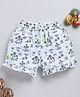 Biskid Cotton Beach Theme Printed Shorts - White & Black